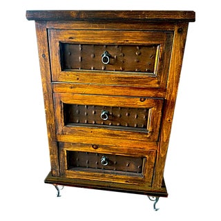 Rustic Southwestern Pine 3-Drawer Planked Clavo Chest or Nightstand For Sale