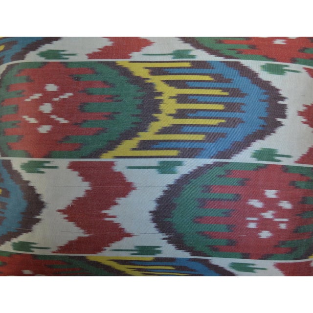 Contemporary Embroidered Ikat Pillow For Sale - Image 3 of 5