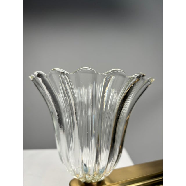 1990s Mid-Century Murano Glass Wall Lamps in the style of Ercole Barovier, Italy, 1990s, Set of 2 For Sale - Image 5 of 10