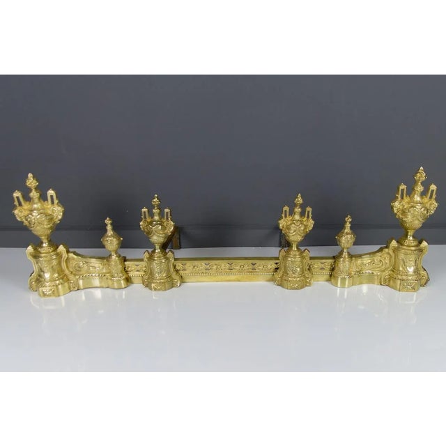 Louis XVI Style Bronze Fireplace Set from Charles Casier, Set of 5 For Sale - Image 12 of 18