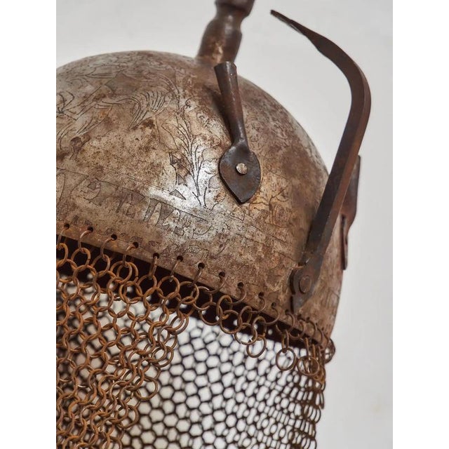 19th Century Battle Helmet with Engraving and Ring Suspension For Sale - Image 3 of 8