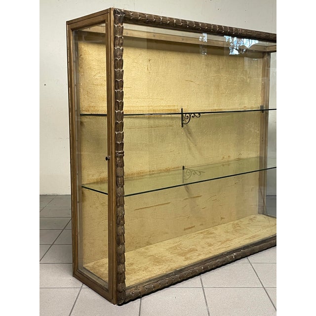 Vintage Display Cabinet with Carved and Gilded Wooden Frame, 1940s For Sale - Image 9 of 18