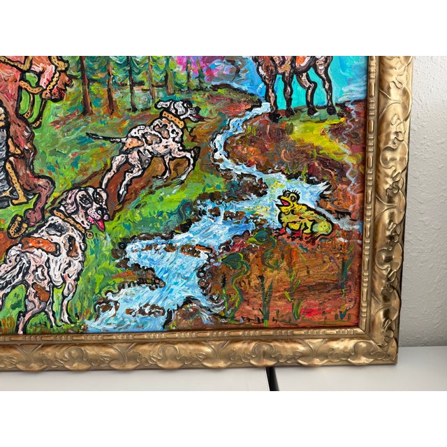 Green Serg Graff English Fox Hunt Equestrian Dogs Sporting Art Original Painting, Coa For Sale - Image 8 of 12