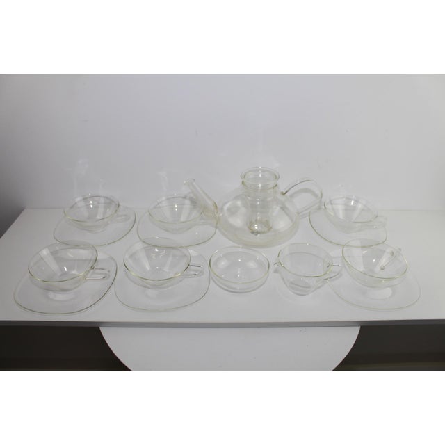 Glass Jena Glass Service Set by Heinrich Löffelhardt for Schott & Gen, 1950s, Set of 17 For Sale - Image 7 of 7