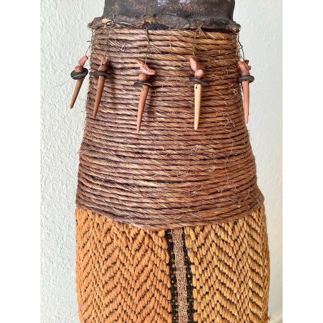 Figurative 1980s Monumental Southwestern Mixed-Media Figurative Sculpture With Brass Face by Naida Seibel, 43.5” H For Sale - Image 3 of 11