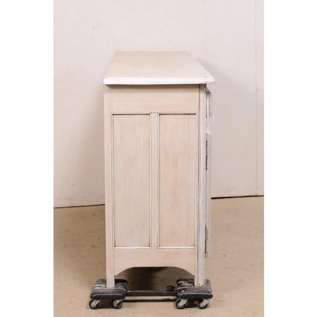 French Painted Wood Buffet with Arched Doors For Sale - Image 9 of 12