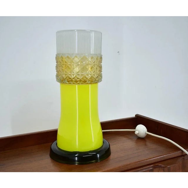Glass Glass Table Lamp by Beleuchtungsglass Kombinat Görlitz, 1960s For Sale - Image 7 of 12