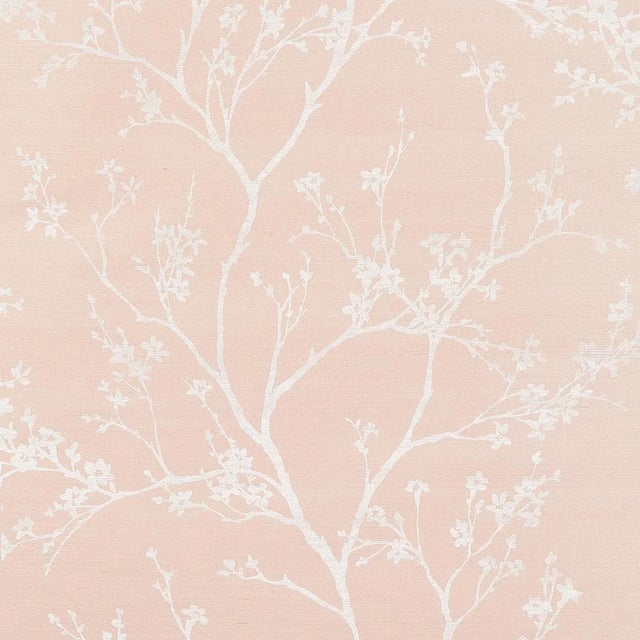 SAMPLE - Schumacher Twiggy Sisal Wallpaper In Petal For Sale