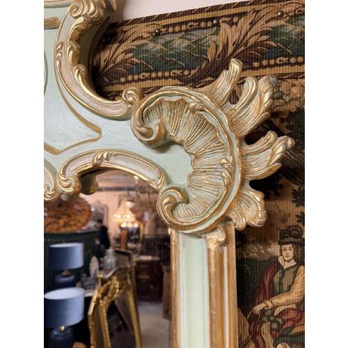 French Style Mirror with Cherub and Plaques For Sale - Image 4 of 6