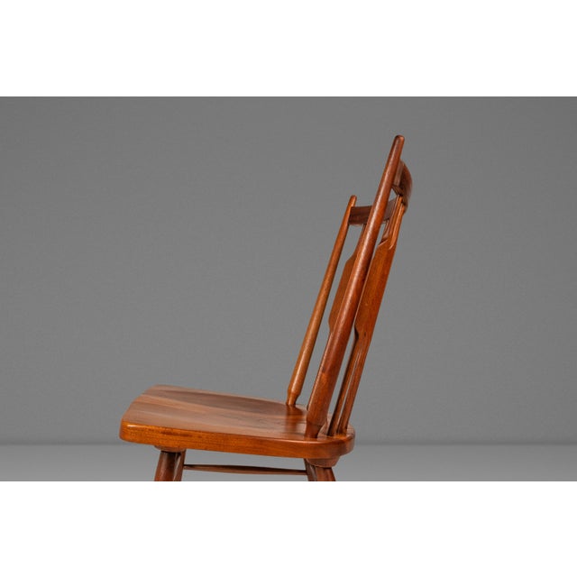 Set of Four (4) Mid-Century Modern Windsor "Centennial" Dining Side Chairs in Solid Walnut Attributed to Kipp Stewart for Drexel, Usa, C. 1960's For Sale - Image 13 of 18