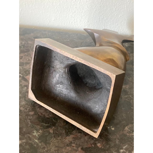 Abstract 1950s Bronze Abstract Seagull Over Wave Sculpture MCM For Sale - Image 3 of 3