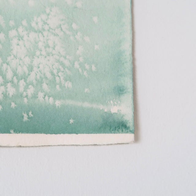 Late 20th Century Original Monochromatic Winter Scene Watercolor Painting on Paper by Artist Ellen Shannon of Snowy Pine & Frozen Stream For Sale - Image 13 of 16