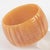 Milky Pink Bakelite Bangle Bracelet with Geometric Carving For Sale - Image 4 of 7