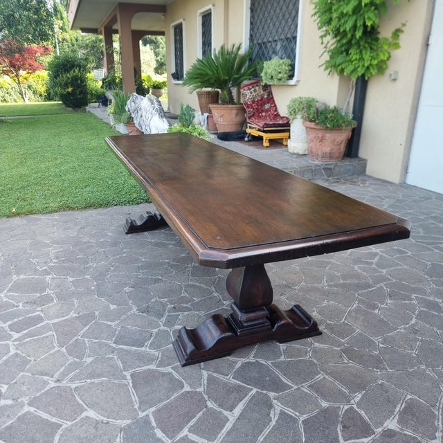 Veneto Monastery Refectory Table in Walnut, 1650s For Sale - Image 6 of 15