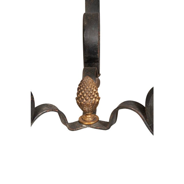 Pair of Wrought Iron and Bronze Torcheres For Sale In Boston - Image 6 of 9