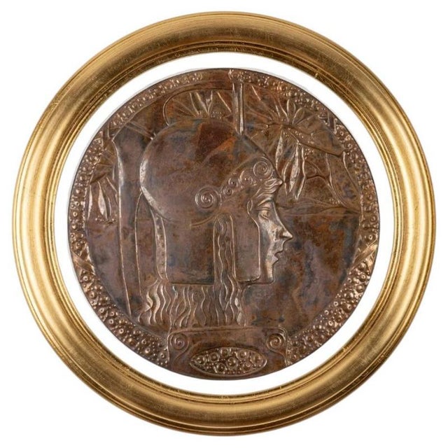 Metal Art Nouveau Pallas Athena Panel by Georg Klimt, 1900 For Sale - Image 7 of 7