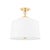 Hudson Valley Lighting White Plains 14 in. 1 Light Semi Flush in Aged Brass Finish For Sale