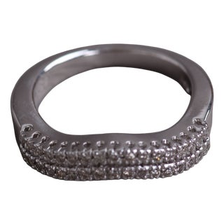 14 Karat White Gold Ring with Numerous Brilliant-Cut Diamonds, 1990s For Sale