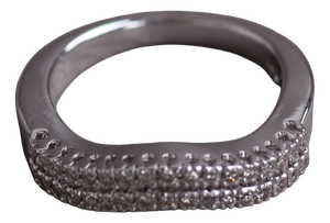 14 Karat White Gold Ring with Numerous Brilliant-Cut Diamonds, 1990s