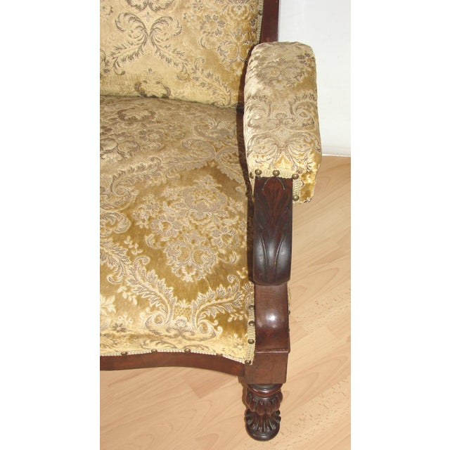Antique Carved Walnut Armchair, Turn of the 19th and 20th Centuries For Sale - Image 4 of 16