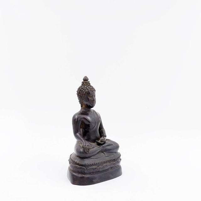Buddha Calling the Earth to Witness Bronze For Sale - Image 12 of 15