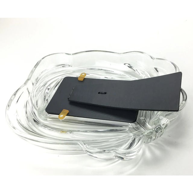 Glass 1980’s 4 X 6 Carved Glass Heavy Photo Frame For Sale - Image 7 of 8