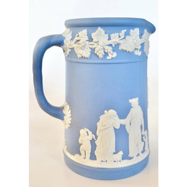 1960s Vintage Wedgwood Jasperware Pale Blue Trojan Jug – Classical Creamer Pitcher For Sale - Image 5 of 7