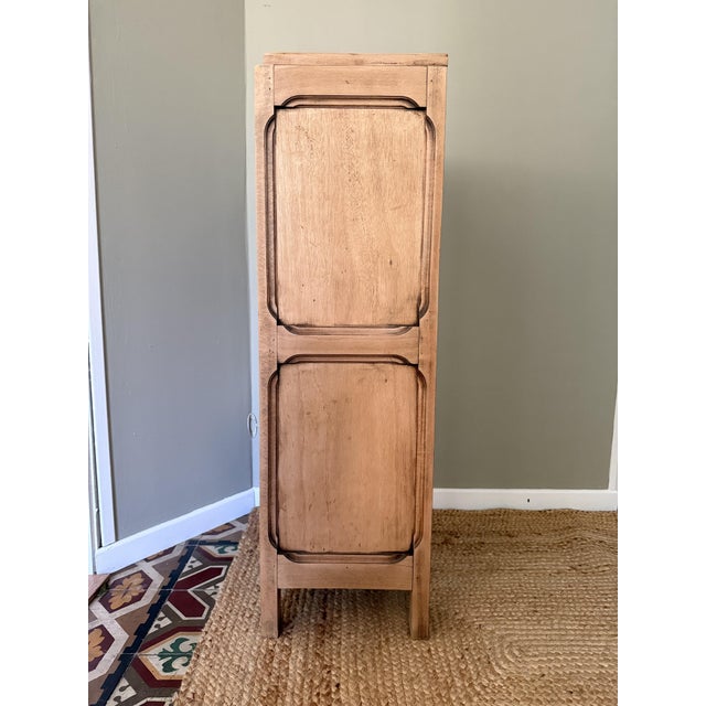 French Art Deco Carved Walnut Pedestal Cabinet, 1930s For Sale - Image 16 of 17