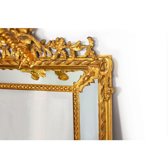 Pair of 19th Century French Neoclassical Antique Giltwood “Wedding” Mirrors For Sale - Image 6 of 18