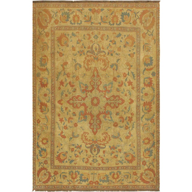 Rustic Soumak Beige/Rust Wool Rug - 7'7'' X 9'10'' For Sale - Image 10 of 10
