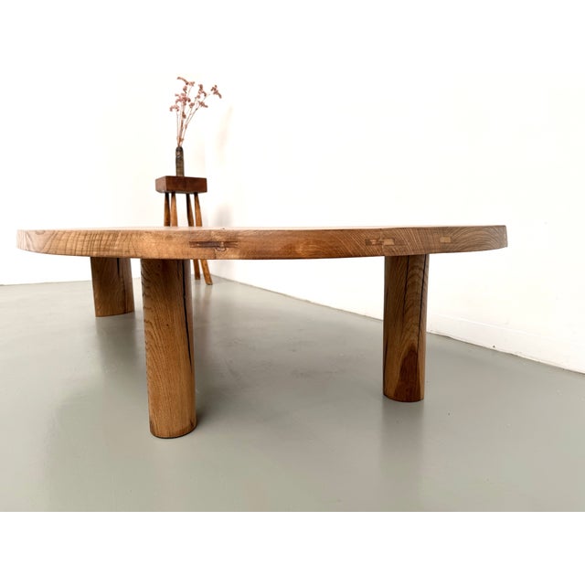 Sublime, free-form coffee table in solid oak, france, 1950s. In the tradition of the free-form shapes developed by...
