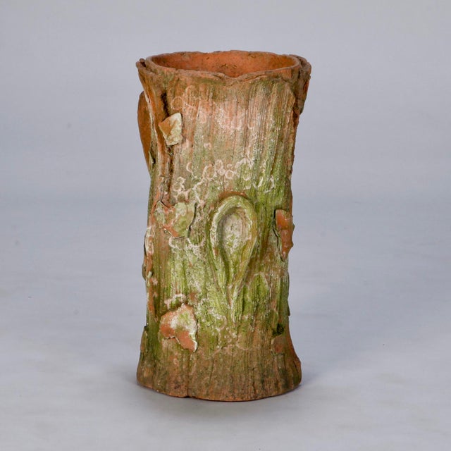 Art Nouveau Terra Cotta Tree Stump Planter or Umbrella Stand Chairish