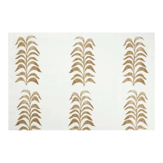 Heather Chadduck Grande Frond in Caramel Linen Fabric- 2 Yards For Sale