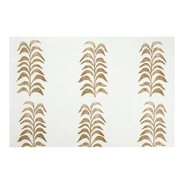Heather Chadduck Grande Frond in Caramel Linen Fabric- 2 Yards For Sale