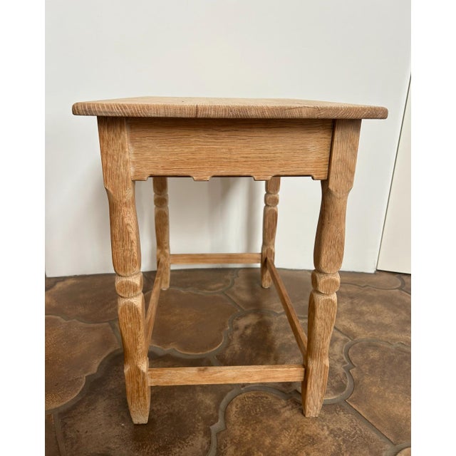 Danish Brutalist Oak Bedside Table in the Style of Henning Kjjærnulf, 1960s For Sale In Los Angeles - Image 6 of 12