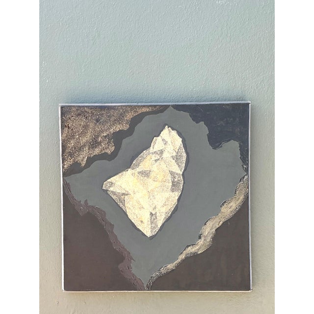 Vintage Geometric Abstract Oil Painting For Sale - Image 14 of 18