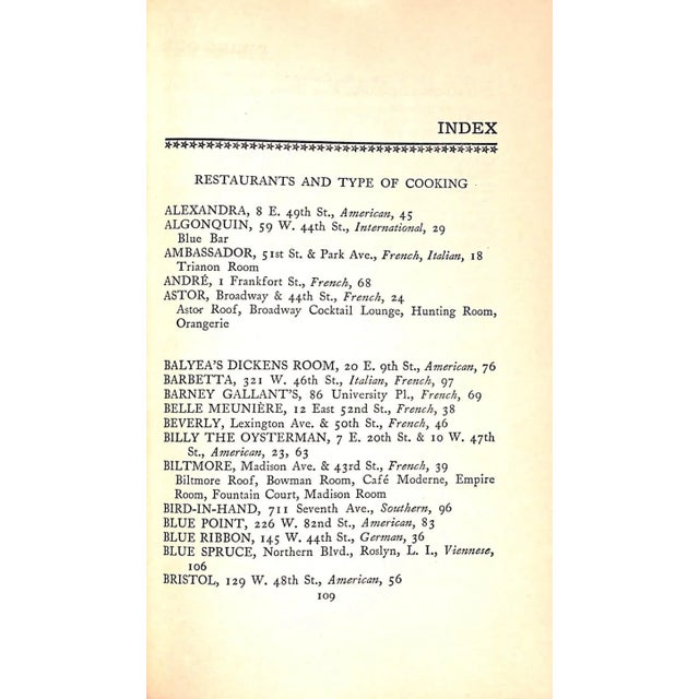 "Dining Out in New York and What to Order" 1939 Fougner, G. Selmer For Sale - Image 10 of 11