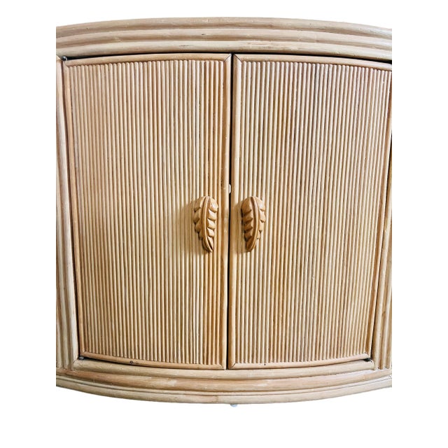 Wood Rattan Etagere Bar For Sale - Image 7 of 10