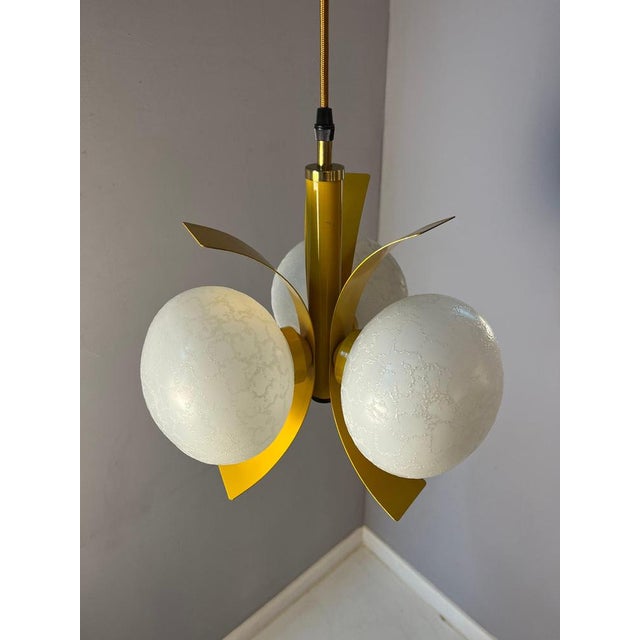 Yellow and White Pendant Lamp by Richard Essig For Sale - Image 4 of 11