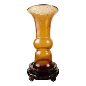 Early 20th Century Chinese Gold Flecks in Amber Peking Glass Gu