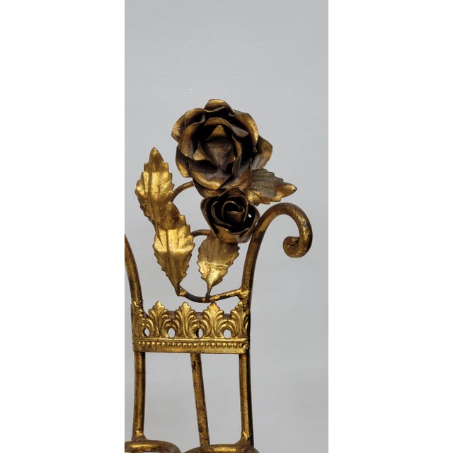 Hollywood Regency Vintage Hollywood Regency Display Holder Vanity Hand Towels Italian Gold Easel For Sale - Image 3 of 8