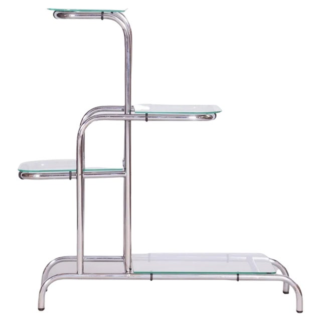 Bauhaus Etagere in Chrome-Plated Steel, Czechia, 1930s For Sale