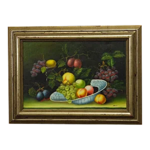 Still Life With Fruits, Oil Painting on Canvas, Germany 1950s