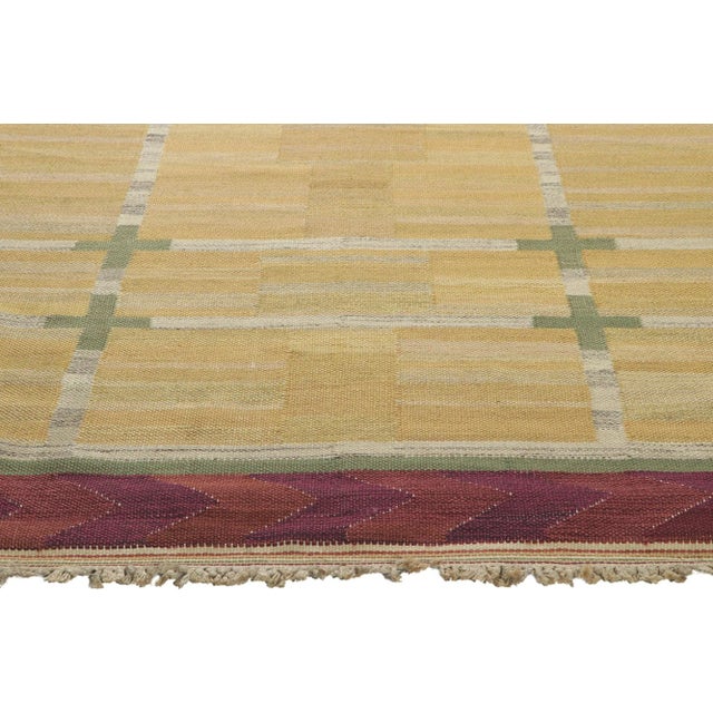 Mid 20th Century Vintage Swedish Kilim Rollakan Rug, 4'7 X 6'9 For Sale - Image 4 of 10