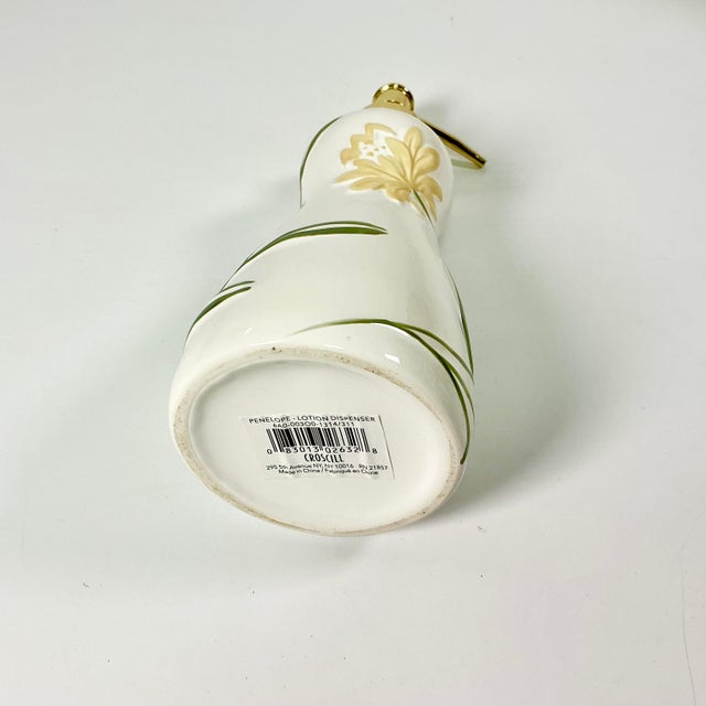 Asparagus 2019 Contemporary Art Nouveau Boho Chic Croscill Penelope Ceramic Soap-Lotion Dispenser For Sale - Image 8 of 8