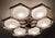 Fabio Ltd 21st Century Hive Satin Nickel Glossy White Murano Flush Mount by Fabio LTD For Sale - Image 4 of 6