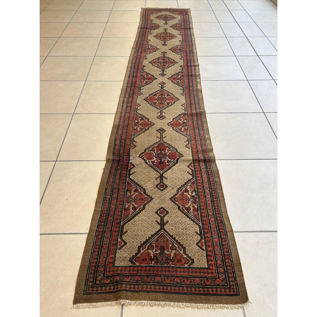 Textile Early 20th Century Antique Sarab Runner Rug - 2′10″ × 15′8″ For Sale - Image 7 of 11