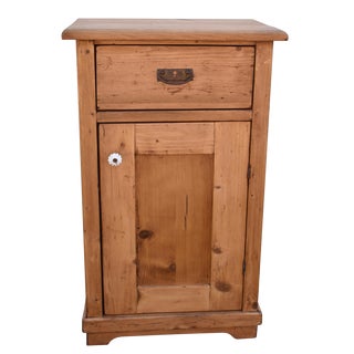 Pine Nightstand With One Door and One Drawer, Hungary, Circa 1890 For Sale