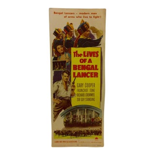 Vintage Movie Poster "The Lives of a Bengal Lancer" Gary Cooper 1950 For Sale
