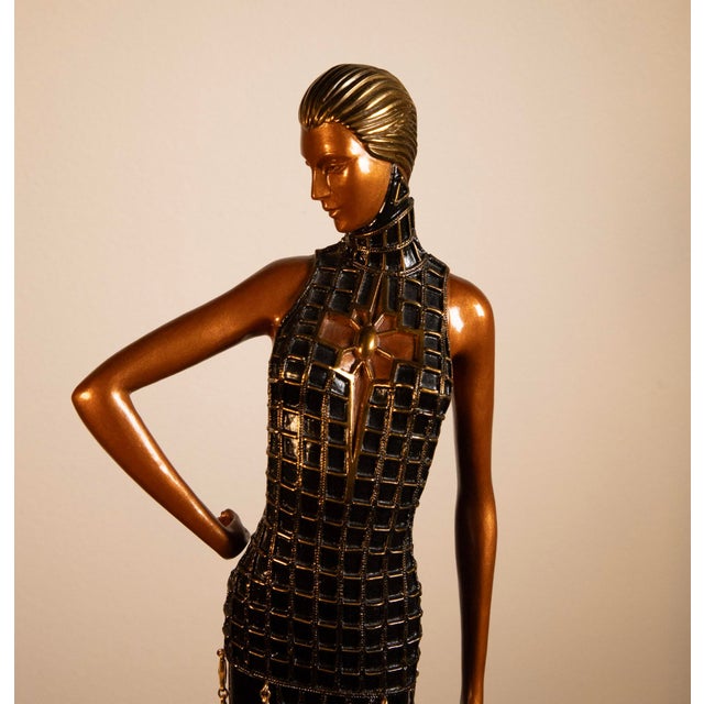 Erté Limited Edition Art Deco Bronze Sculpture with Crystal Beaded Dress, 20.5" About the Artist Romain de Tirtoff (1892 –...